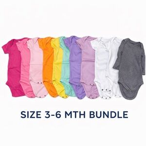 Baby Bodysuit Bundle | Size 3–6 Months | 9 Pieces